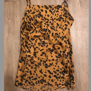 Cheetah Print Silk Slip Dress